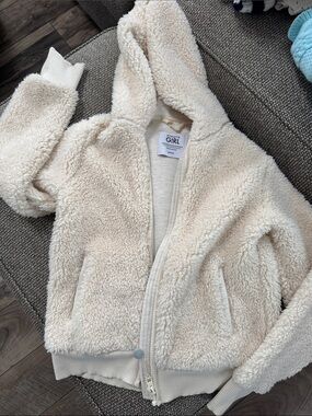 Athleta Cream Sherpa Hooded Puffer Jacket - Kids